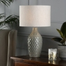 Laura Ashley  Heathfield Ceramic Table Lamp Gloss Grey With Shade