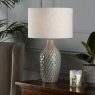Laura Ashley Heathfield Ceramic Table Lamp Gloss Grey With Shade