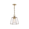 Laura Ashley Clayton Pendant Antique Brass Glass