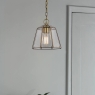 Laura Ashley Clayton Pendant Antique Brass Glass