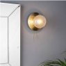 Laura Ashley Prague Bathroom Wall Light Satin Brass Glass IP44