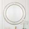 Laura Ashley Clemence Large Round Gold Leaf Mirror 120cm