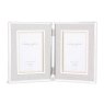 Laura Ashley Harrison Double Photo Frame Natural Linen 4x6"