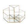 Gisela Graham Brass & Glass Mirrored Hexagon Organiser