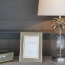 Laura Ashley Harrison Photo Frame Polished Silver & Linen