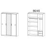 Laguna 3 Door 1 Mirror Hinged Wardrobe High Polish White