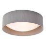 Nysa 2 Light Flush 40cm Grey Faux Silk