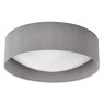 Nysa 2 Light Flush 40cm Grey Faux Silk