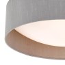 Nysa 2 Light Flush 40cm Grey Faux Silk