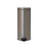 Brabantia Newlcon Pedal Bin 30L Plastic Bucket Platinum