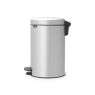 Brabantia Newlcon Pedal Bin Plastic Bucket Metallic Grey 12L