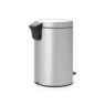 Brabantia Newlcon Pedal Bin Plastic Bucket Metallic Grey 12L