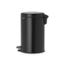 Brabantia Newlcon Pedal Bin 12L Plastic Bucket Matt Black