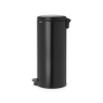 Brabantia Newlcon Pedal Bin 30L Plastic Bucket Matt Black