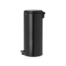 Brabantia Newlcon Pedal Bin 30L Plastic Bucket Matt Black