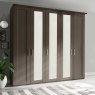 Cleveland 5 Door Wardrobe with Mirrors Havanna