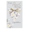 Anniversary Pearl -Heart With Flowers Card