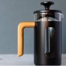 La Cafetiere Pisa 3 Cup Black/Wood Handle