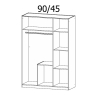 3 Door 2 Drawer Wardrobe Interior