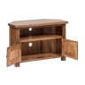 Snape Corner TV Unit Dark Oak Open