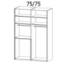 Lincoln 4YK1 2 Sliding Door 3 Drawer Robe Interior