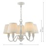 Laura Ashley Ellis Satin Grey 5 Light Chandelier 