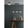 Dar Boyd 3-Light Antique Brass Bar Pendant With Glass Shades
