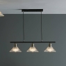 V2-BOY0375 BOYD 3LT BAR PENDANT ANTIQUE BRASS BLACK GLASS
