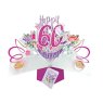 Pop Up 60th Flowers Birthday Greeting Card