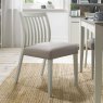 Burnham Low Slat Back Grey Washed Oak & Soft Grey Chair - Grey Faux Leather