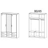 Laguna 3 Door 6 Drawer Mirrored Wardrobe High Polish White
