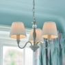 Laura Ashley Ellis Satin Cream 3 Light Chandelier with shades