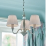 Laura Ashley Ellis Satin Cream 3 Light Chandelier with shades