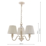 Laura Ashley Ellis Satin Cream 3 Light Chandelier with shades