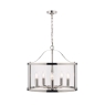 Laura Ashley Harrington 5lt Pendant Polished Nickel Glass