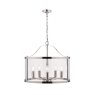 Laura Ashley Harrington 5lt Pendant Polished Nickel Glass