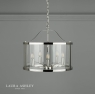 Laura Ashley Harrington 5lt Pendant Polished Nickel Glass