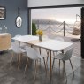 Positano Extending Dining Table 160-200cm & Six Light Grey Dining Chairs