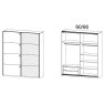 Laguna Gliding 2 Door 1 Mirror Wardrobe High Polish White