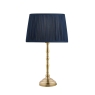 Laura Ashley Corey Antique Brass Candlestick Table Lamp With Midnight Blue Shade