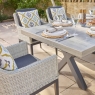 Bramblecrest Brancaster Rectangle Ceramic Table with 6 Moda Armchairs