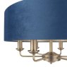 Laura Ashley Sorrento 6lt Pendant Matt Antique Brass & Blue Shade 