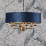 Laura Ashley Sorrento 6lt Pendant Matt Antique Brass & Blue Shade 