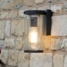 Laura Ashley Arthur Outdoor Wall Light Matt Black Glass IP44
