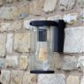 Laura Ashley Arthur Outdoor Wall Light Matt Black Glass IP44