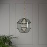 Laura Ashley Blackwell Pendant Antique Brass Glass 