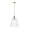 Laura Ashley Grand Epndant Antique Brass & Ribbed Glass