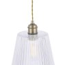 Laura Ashley Grand Epndant Antique Brass & Ribbed Glass