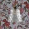Laura Ashley Grand Epndant Antique Brass & Ribbed Glass