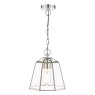 Laura Ashley Clayton Pendant Polished Silver Glass 